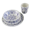 blue and white melamine dinnerware